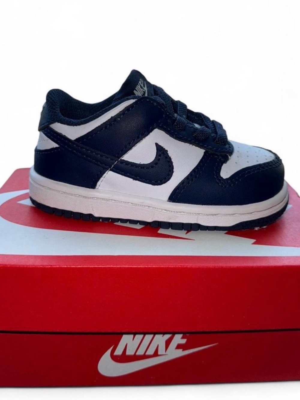 Navy blue toddler dunks